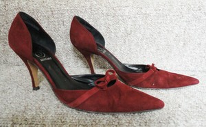deep red court shoes