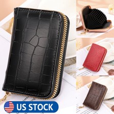 Womens Zipper Leather Wallet Credit Card Holder Thin Coin Purse Small Wallet US
