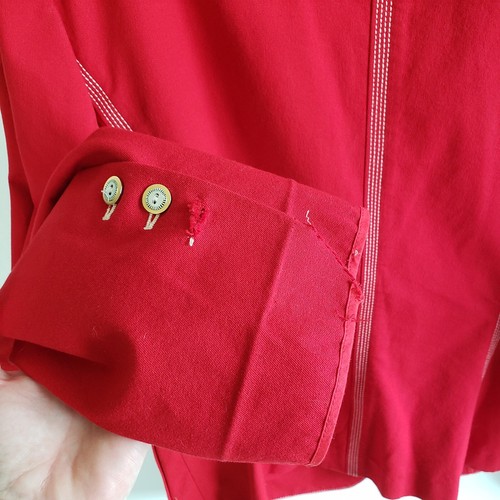 St. John Sport Women’s Matador Red Embroidered Piping Button Blazer Size L - Picture 3 of 7