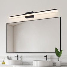 48in Modern LED Vanity Light for Bathroom Lighting Dimmable 46w Black Warm White