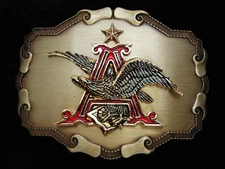 QI03132 *NOS* VINTAGE 1981 **ANHEUSER-BUSCH** BEER BREWING COMPANY BELT BUCKLE
