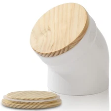 Salt Cellar with Airtight Lid, Ceramic Salt Pig, Salt Containers for Countert...