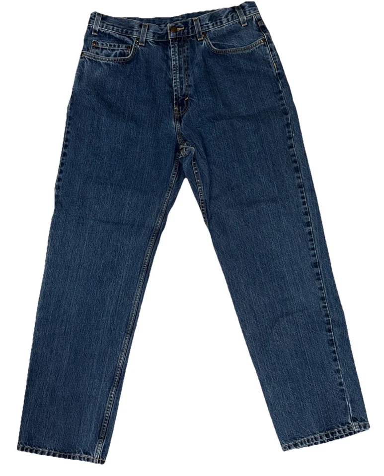 Pantalones de mezclilla Kirkland Signature, para hombre talla 36x32 azul, denim, pierna recta, 5 bolsillos Foto 2 de 4