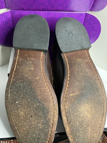 Rancourt Leather Upper & Soles, Boat Shoes Brown Size 9D VGC Made In USA - Picture 4 of 8