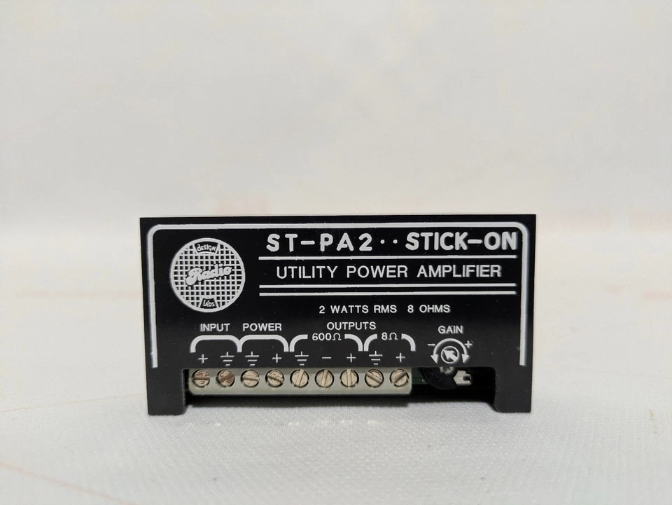 RDL ST-PA2 Stick-On 2W RMS Mono Power Amplifier 8/600 Ohm Utility Balanced Input - Image 2 of 4