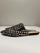 Jenni Kayne Mules Honey Giraffe Calf hair Dotted Slides Women s EU 39 US 9