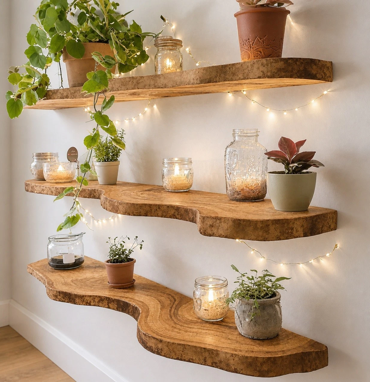 Beautiful shelf live edge floating shelves wood rustic floating home décor shelf
Opens in a new wind