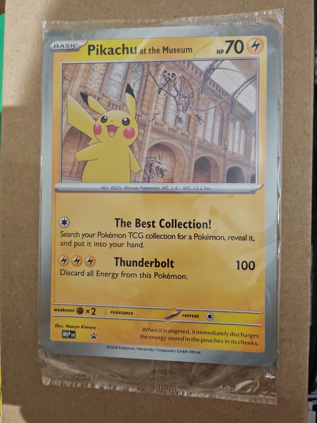 Pokémon TCG Pikachu At The Museum MEP Promo Card Jumbo Oversized Sealed