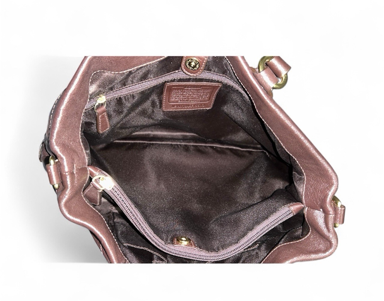 Authentic Vintage Solid Brown Shoulder Bag Conver… - image 10