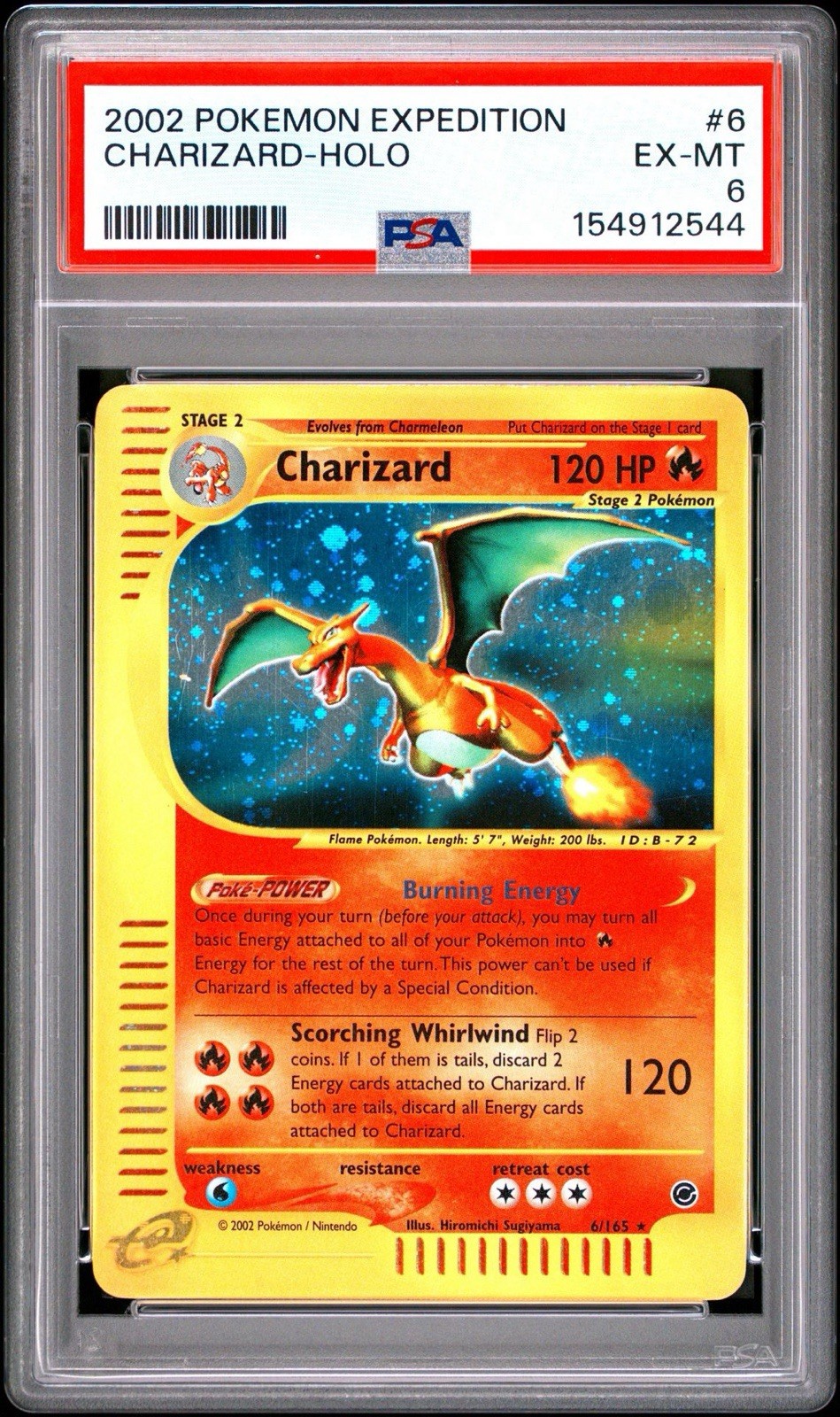 Pokemon Charizard Holo PSA 6 Expedition Base Set Card 006/165