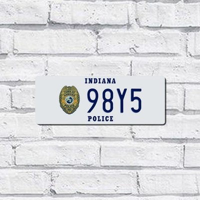 Metall Wandschild - Indiana 98Y5 Polizei - Fremde Platten TV Serie Trendy Fan Art