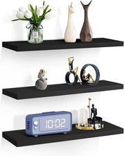 Set of 3 Floating Wall Shelves Picture Ledge Display Rack Book Hanging Shelf