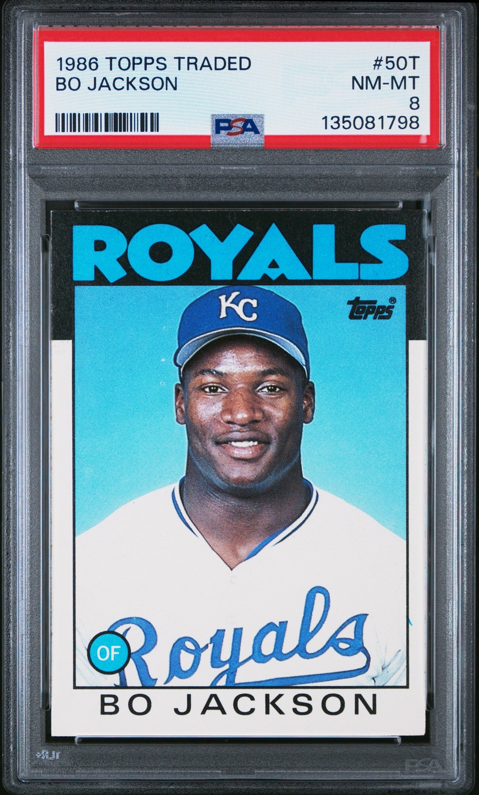 1986 TOPPS TRADED #50T BO JACKSON ROOKIE RC PSA 8