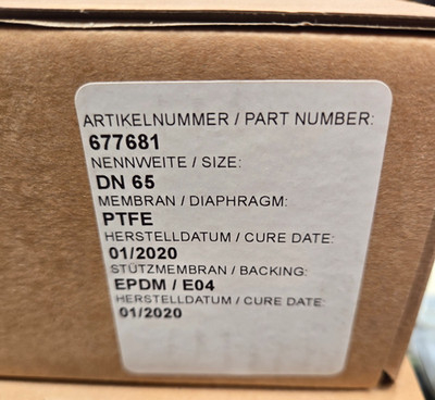 Burkert Diaphragm Packed DN65 EPDM / PTFE 0677681 NEW
