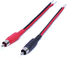 2-Pack RCA Male to Speaker Wire Adapter Cable, 5.5-Inch/14Cm - Black/Red, Audio
