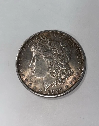 1897 Silver Morgan Dollar Coin Circulated AU