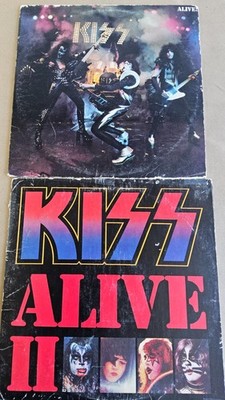 KISS Alive and Alive II - all posters/insert intact, temporary tatoos missing