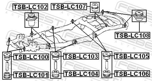 Fits FEBEST TSB-LC106 FRAME CUSHION