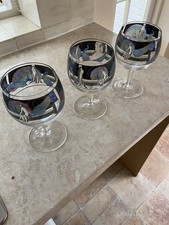 Vintage VETRI D'ARTE FONTANA (VEDAR) ENAMELLED GOBLET NUDE LADIES & PEACOCKS