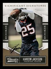 2010 Panini Classics Kareem Jackson Significant Gold Rookie Auto /499 TV2162