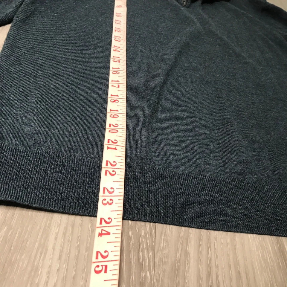 Suéter Negro Marrón 1826 Hombres Gris Medio 1/4 Cremallera Polo Manga Larga Pullover Tejido Foto 4 de 4