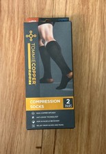 Tommie Copper Sport Compression Socks 2 Pairs Black L/XL