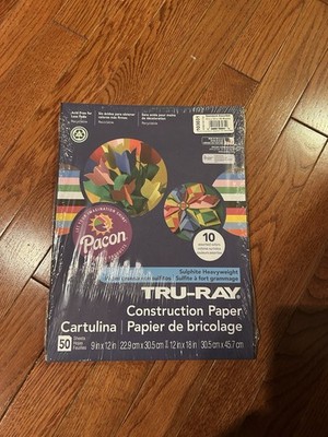 Tru-Ray Construction Paper, 10 Vibrant Colors, 9'' x Bright Color Assortment New