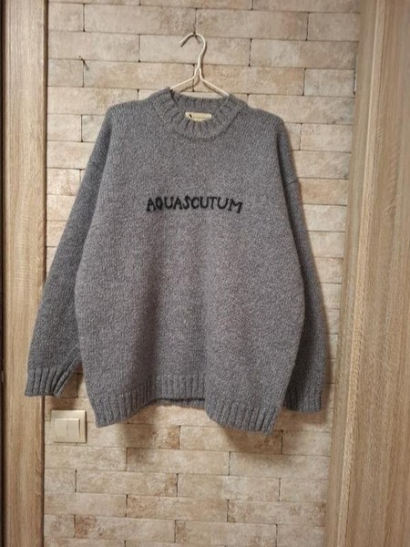 Women Aquascutum Sweater Grey Wool 40 / L / 48