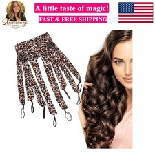 Satin Heatless Hair Curler for Long Hair - Adjustable 8 Rollers Set, Overnigh...