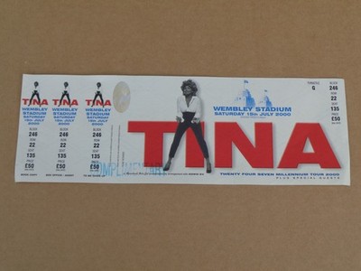 Tina Turner - 24 Seven Millennium Wembley Stadium unused complete Concert Ticket