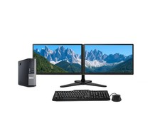 Dual Monitor Dell SFF Computer PC Set - Intel i7 16GB RAM 512GB SSD W11 Pro