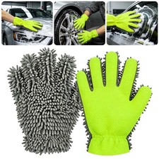 2 Pcs 5-finger Microfiber Wash Mitts Chenille Car Scratch Free Detailing Gloves 2 Pcs 5-finger Microfiber Wash Mitts Chenille Car Scratch Free Detailing Gloves