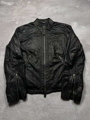 Vintage Y2K LGB Addiction Style DKNY Lamb Skin Leather Jacket Biker Men's Size L