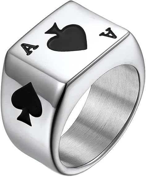 Bague as de pique poker cadeau original pour homme taille 60 en écrin