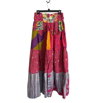 Kantha Bae ultra wide leg cotton quilted patchwork pants boho festival hippie