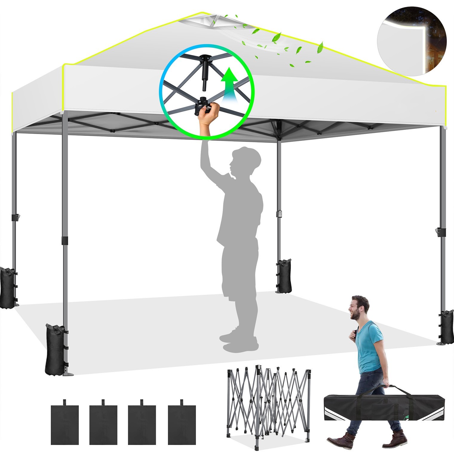Tent With Air Vent Outdoor Commercial Gazebo Instant Shelter