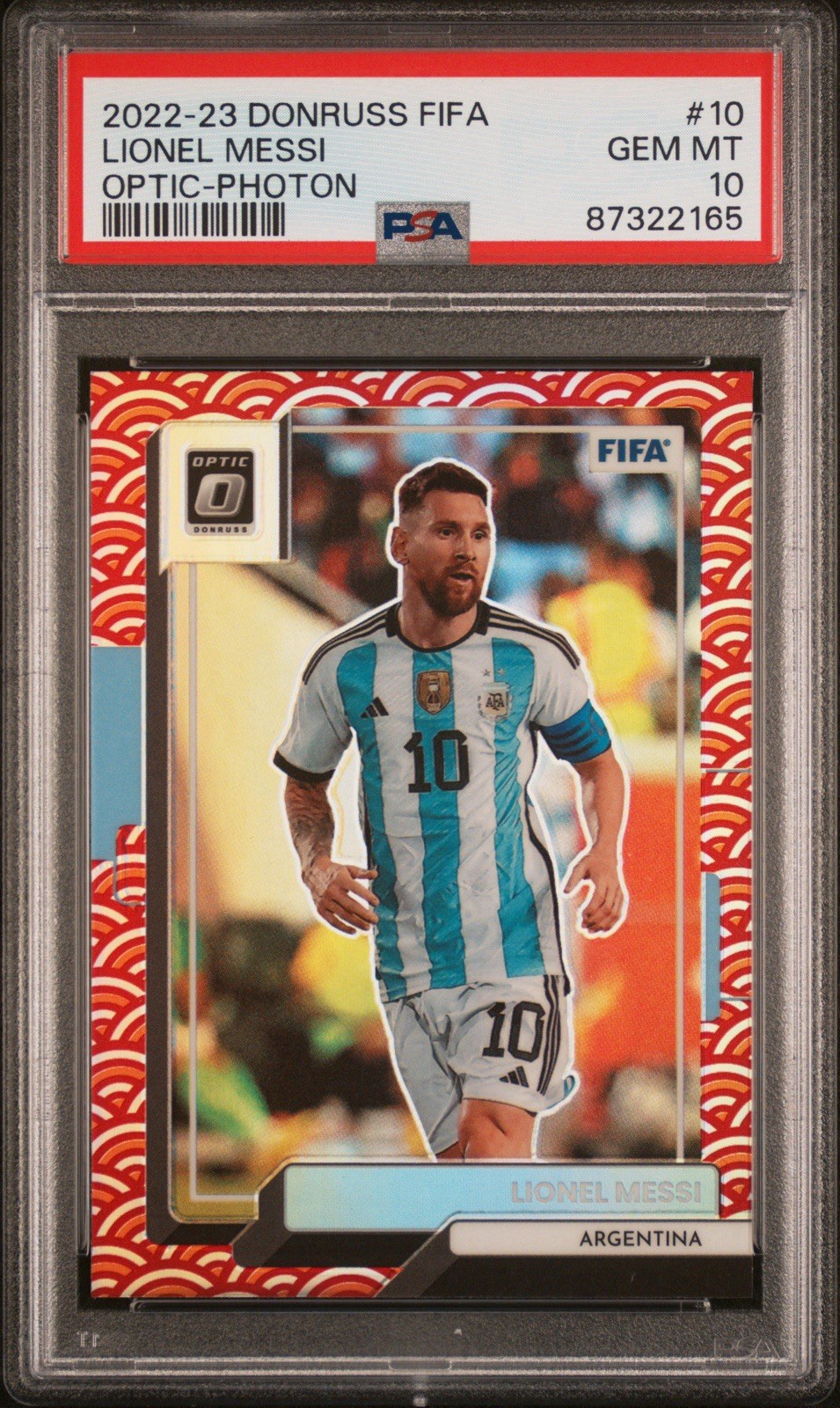 PSA 10: 2022-23 Panini Donruss FIFA Optic Photon #10 - Lionel Messi