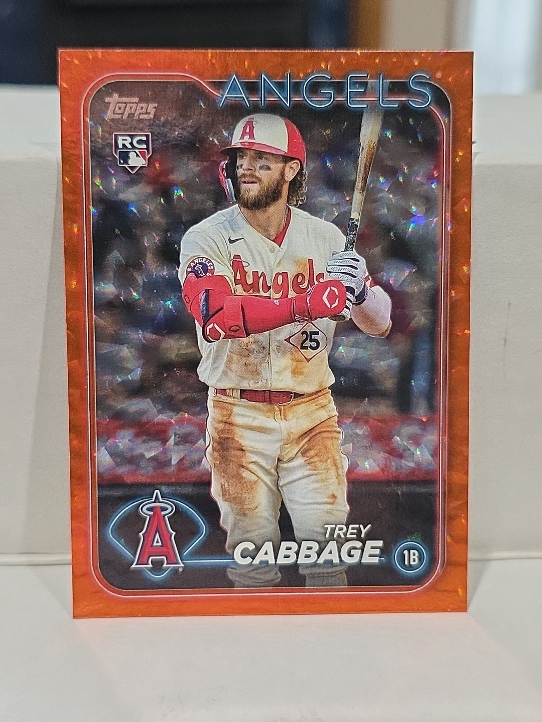 2024 Topps Series 1 - Trey Cabbage #321 Orange Crackle Foil /299 (RC)