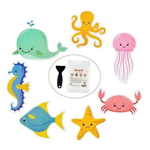 Non Slip Bathtub Stickers, 14 PCS Large Sea Adhesive Kids Anti Slip Decal