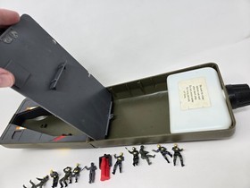 Vintage 1987 Micro Machines Army Gear Canteen/Aircraft Carrier w/ 10 Figures