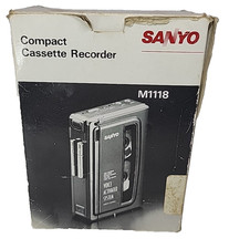 Sanyo M-1118 Compact Cassette Recorder Voice Activated System Vintage