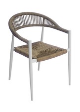 Moia Greenwood Poltrona Milano Alluminio Bianco con Corda Paglia