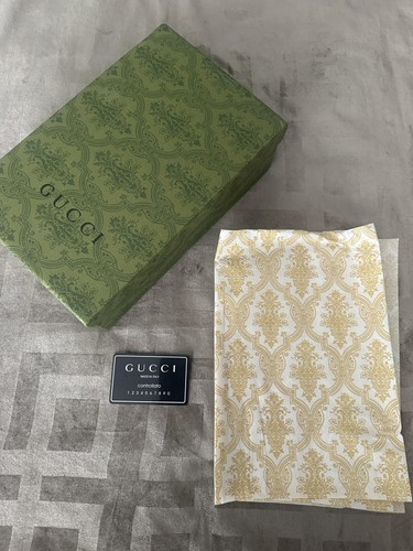 Gucci Green Gift Box Tissue Paper Controllato Card Packaging Made In Italy