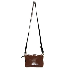 Auth jack gomme - Dark Brown Black Coated Canvas Canvas Shoulder Bag