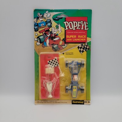 RARE Vtg 1980's KFS Fleetwood Popeye Super Race With Launcher Toy NIB