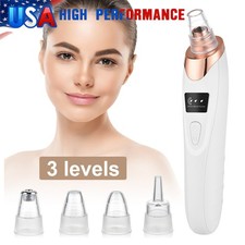 Electric Blackhead Remover Cleaner Face Pore Vacuum Suction White USB 5 Heads US