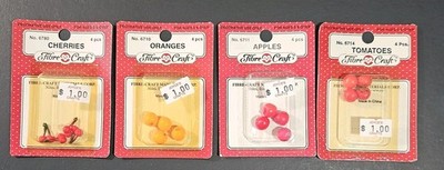 VTG Fibre Craft Miniature Fruits Oranges Apples Tomatoes Cherries Dollhouse 