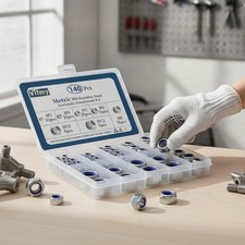 Comprehensive 140-Pcs M3-M12 Locking Nuts Set - Durable Stainless Steel & Nylon