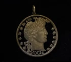 BARBER HALF DOLLAR Cut Openwork Pendant 90% Silver Liberty 1892-1915 Jewelry