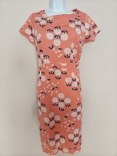 White Stuff Women's Coral Cotton Floral Print Whimsical Tea Dress Size 12